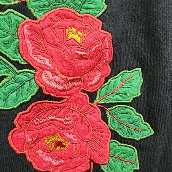 Reason black joggers with rose embroidered front men's size medium - Picture 7 of 12